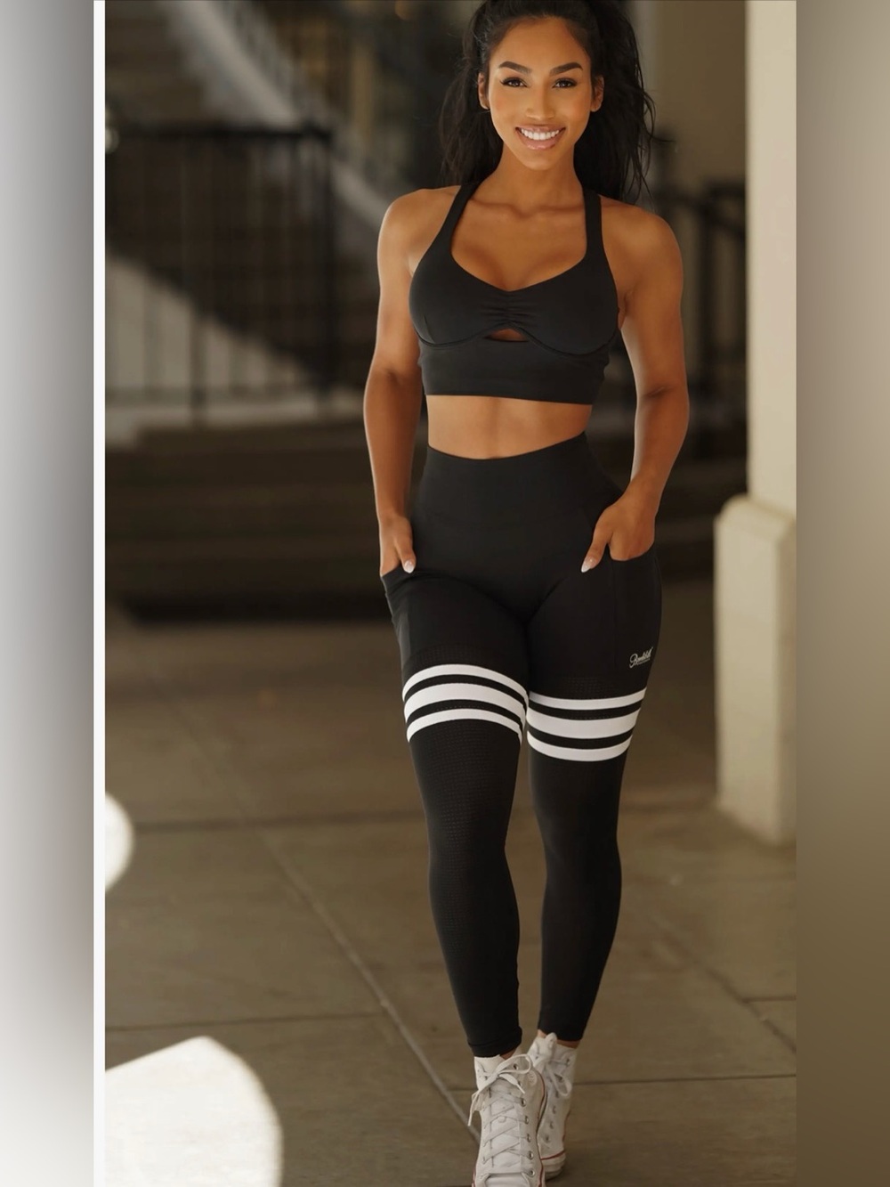NWT Bombshell Sportswear Perform Thigh High In Midnight Black . Size XL - Picture 3 of 10